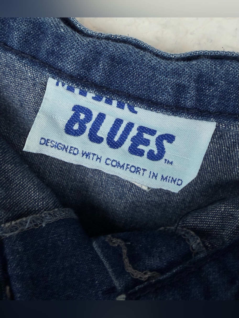 (VTG) MYSTIC BLUES • Blue Dark Wash Denim 100% Cotton Button-Front Skirt, 40 - Picture 7 of 10